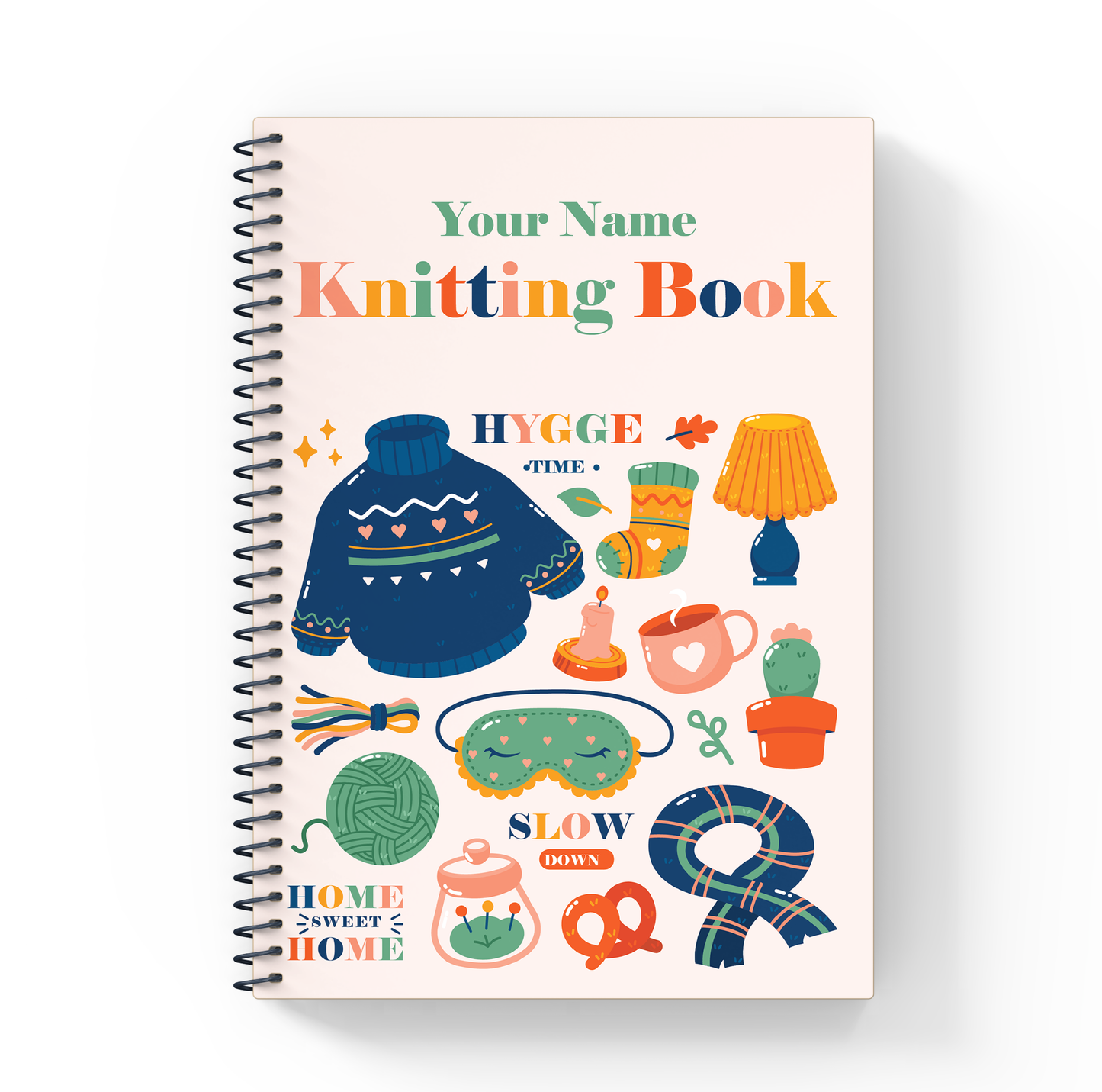Knitting Project Journal / Free Personalization / Cozy Vibe / Hygge Time