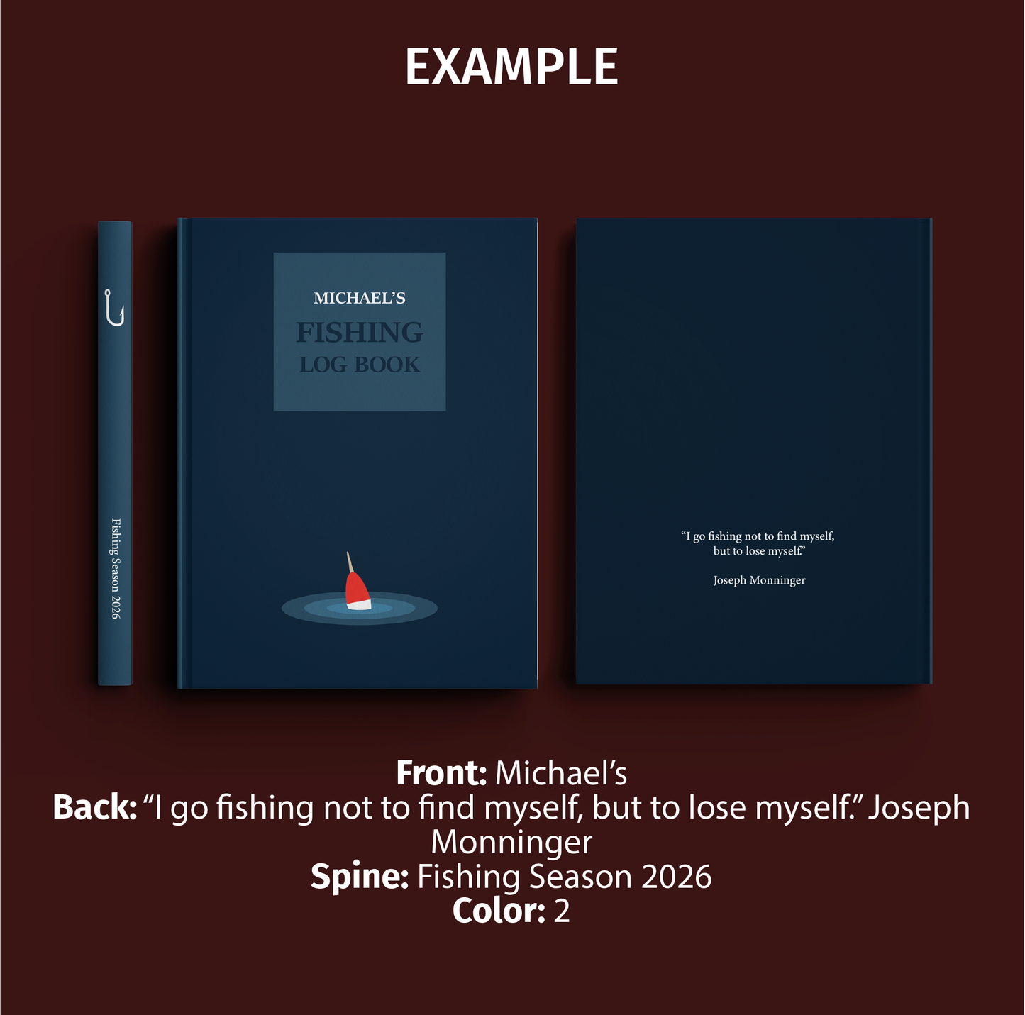Personalized Fishing Log Notebook - A5 / A4 / US Letter