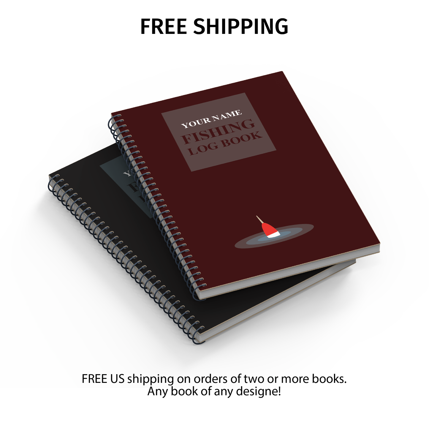 Personalized Fishing Log Notebook - A5 / A4 / US Letter