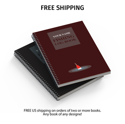 Personalized Fishing Log Notebook - A5 / A4 / US Letter