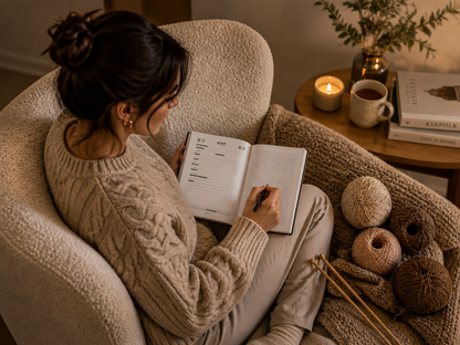 Knitting Project Journal / Free Personalization / Cozy Vibe / Hygge Time