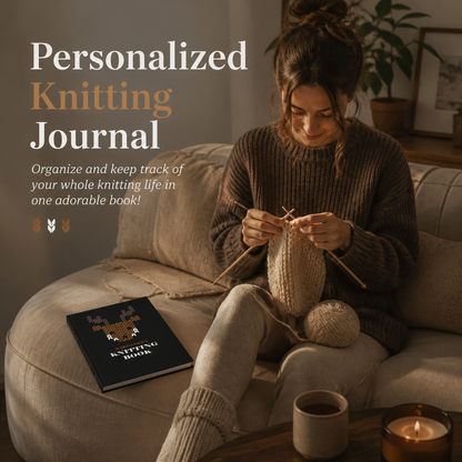 Personalized Knitting Journal | A5 Knitting Project Planner Notebook | Knitter's Log Book | Gift for Knitter