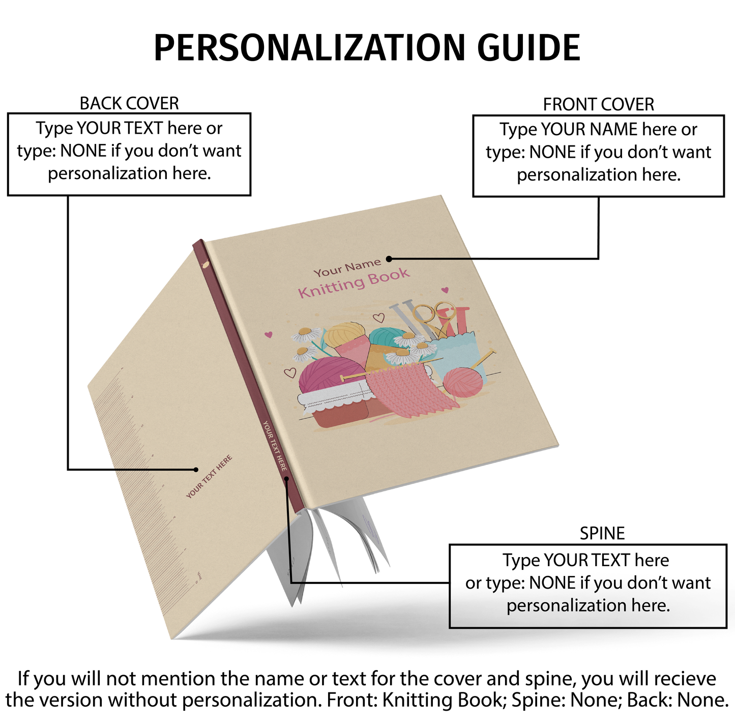 Knitting Book / Free Personalization / Knitting Accessories / Chamomile