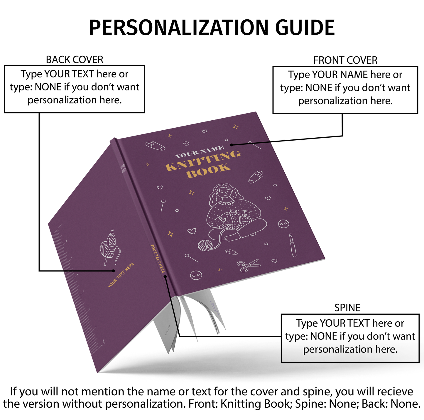 Personalized Knitting Book / Multicolor / Knitter Girl