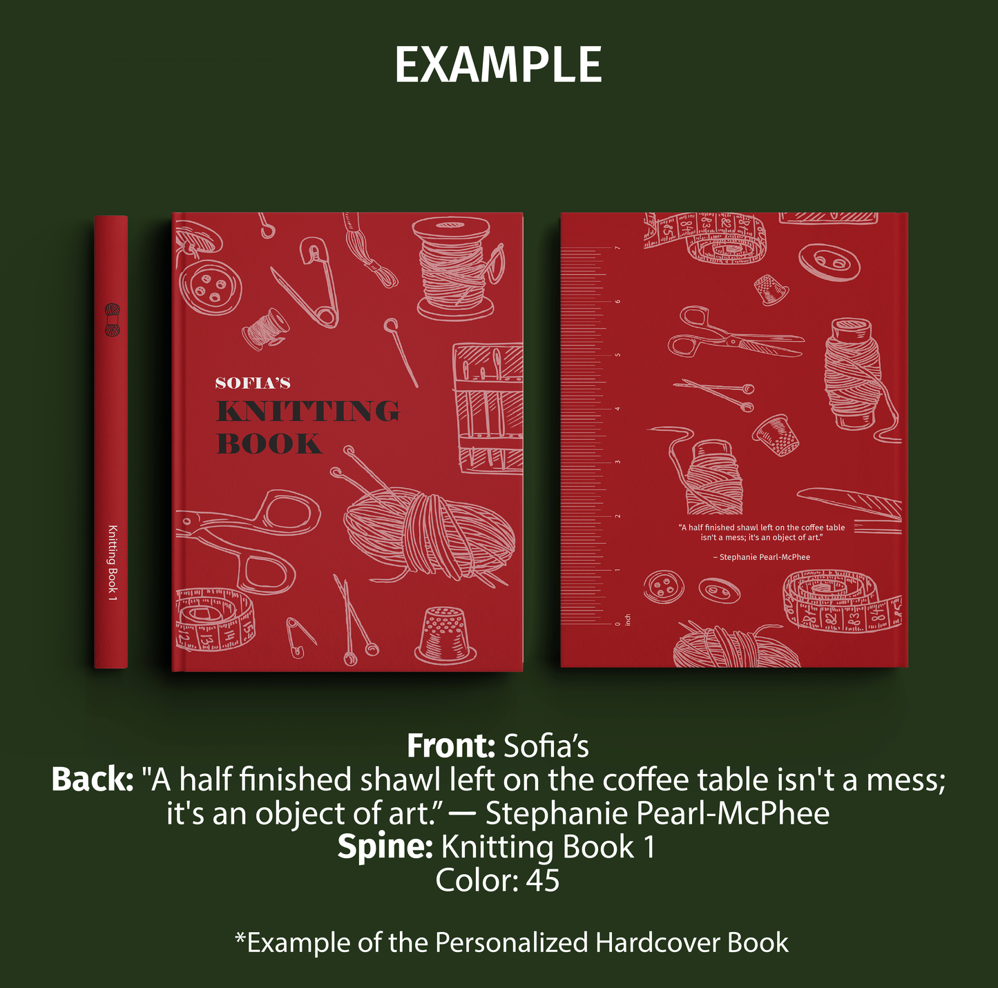 Knitting Book / Free Personalization / Knitting Accessories