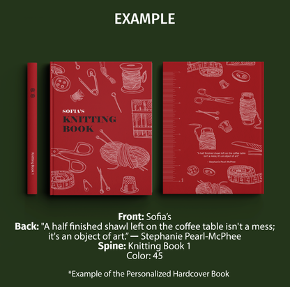 Knitting Book / Free Personalization / Knitting Accessories
