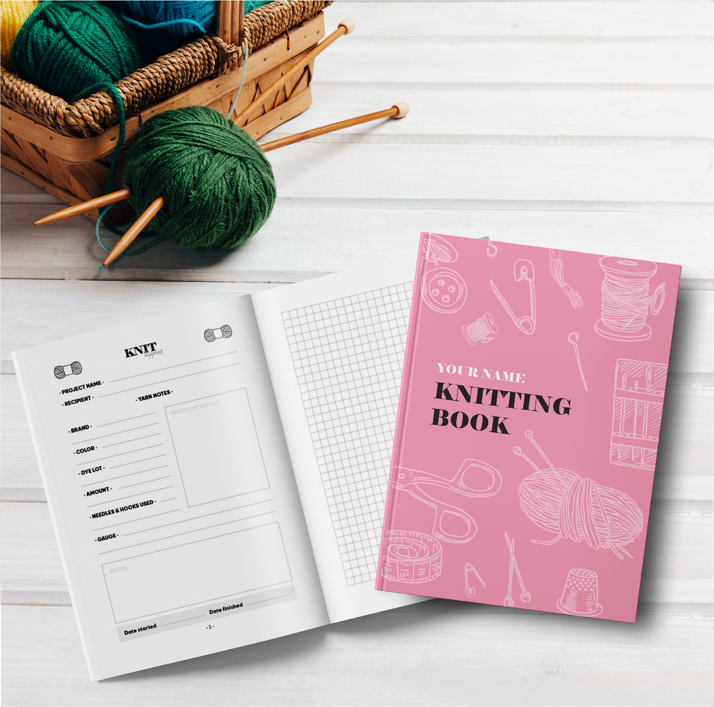 Knitting Book / Free Personalization / Knitting Accessories