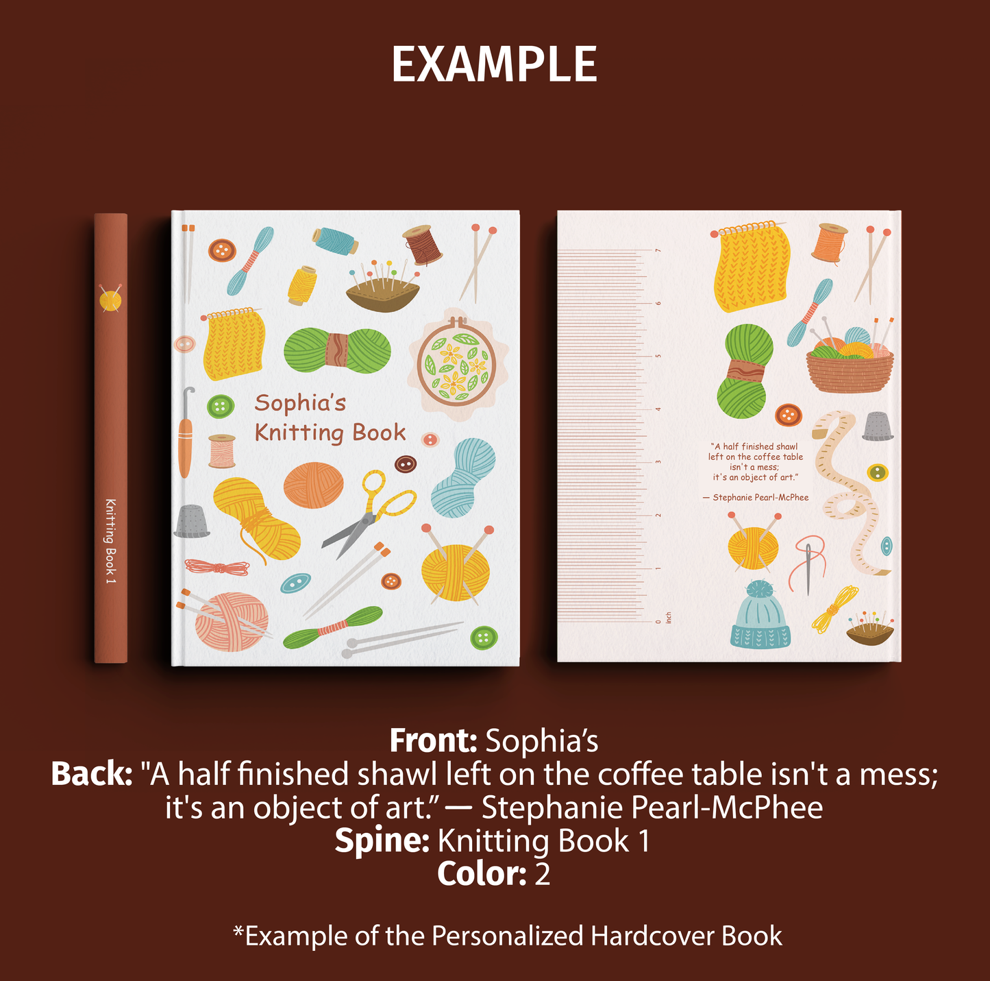 Personalized Knitting Book / Knitting Accessories / A5 / A4 / US Letter