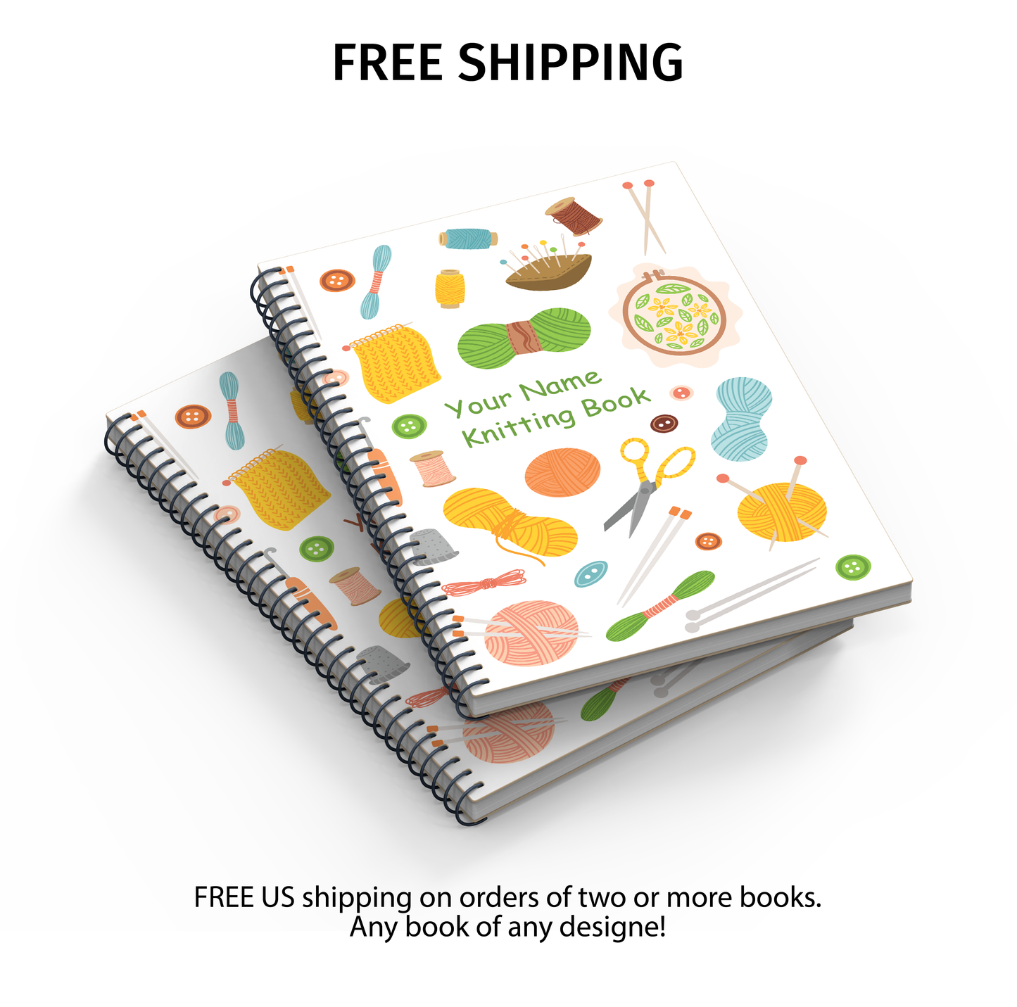 Personalized Knitting Book / Knitting Accessories / A5 / A4 / US Letter