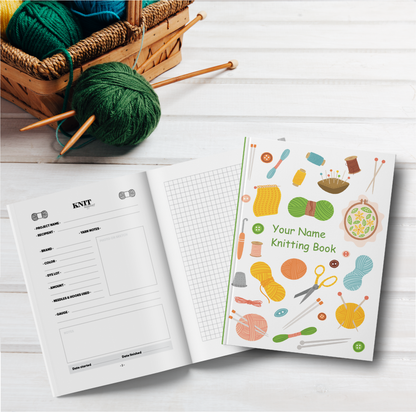 Personalized Knitting Book / Knitting Accessories / A5 / A4 / US Letter