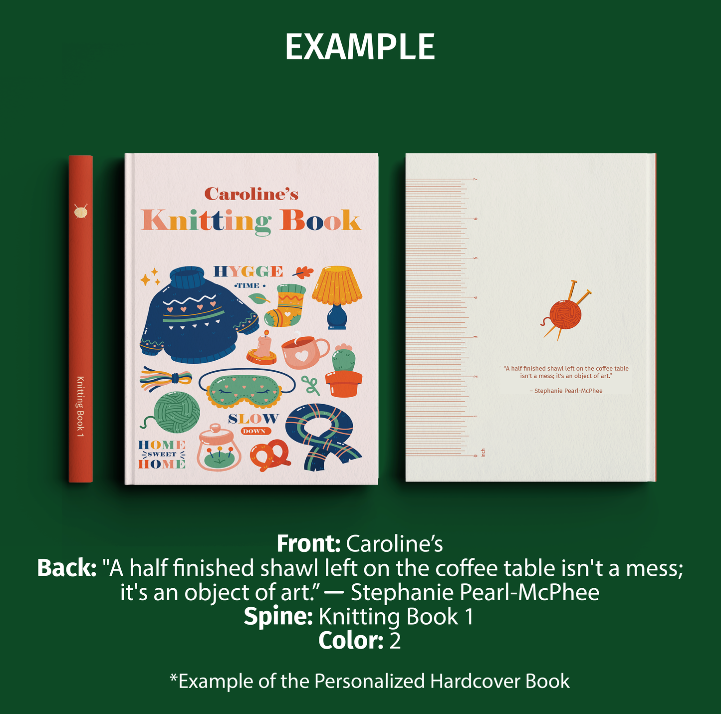 Knitting Project Journal / Free Personalization / Cozy Vibe / Hygge Time