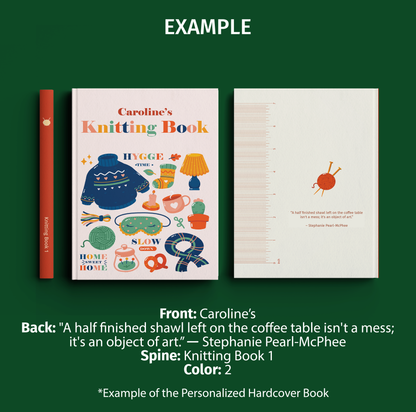 Knitting Project Journal / Free Personalization / Cozy Vibe / Hygge Time