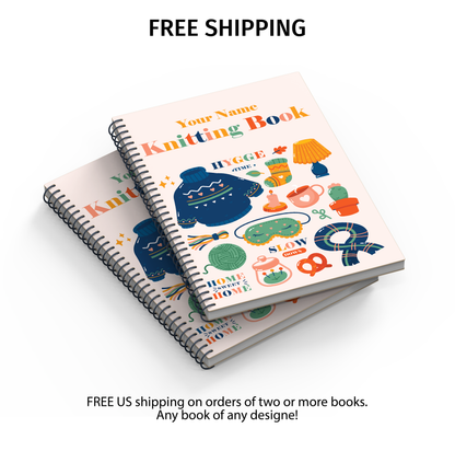 Knitting Project Journal / Free Personalization / Cozy Vibe / Hygge Time