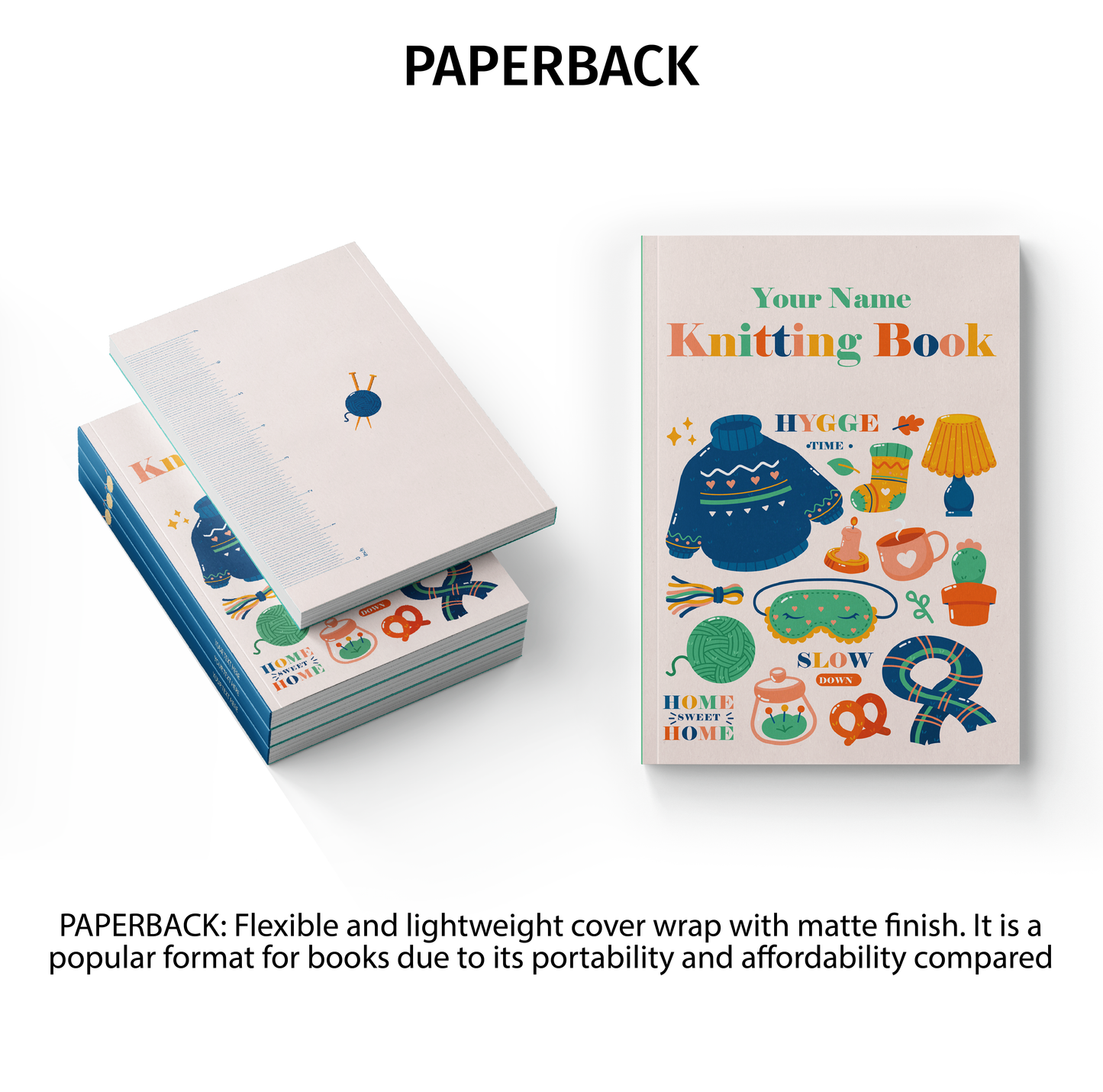 Knitting Project Journal / Free Personalization / Cozy Vibe / Hygge Time