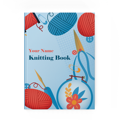 Personalized Knitting Journal / Knitting Needles and Yarn