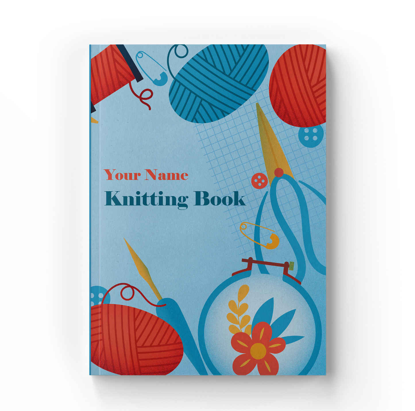 Personalized Knitting Journal / Knitting Needles and Yarn