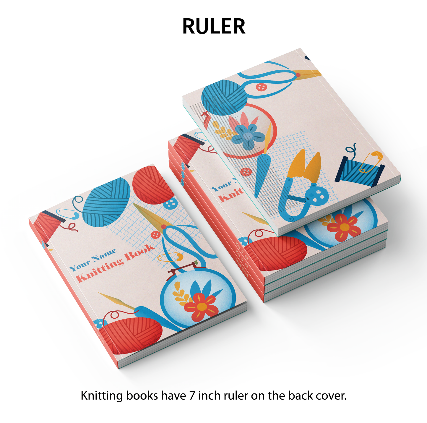 Personalized Knitting Journal / Knitting Needles and Yarn