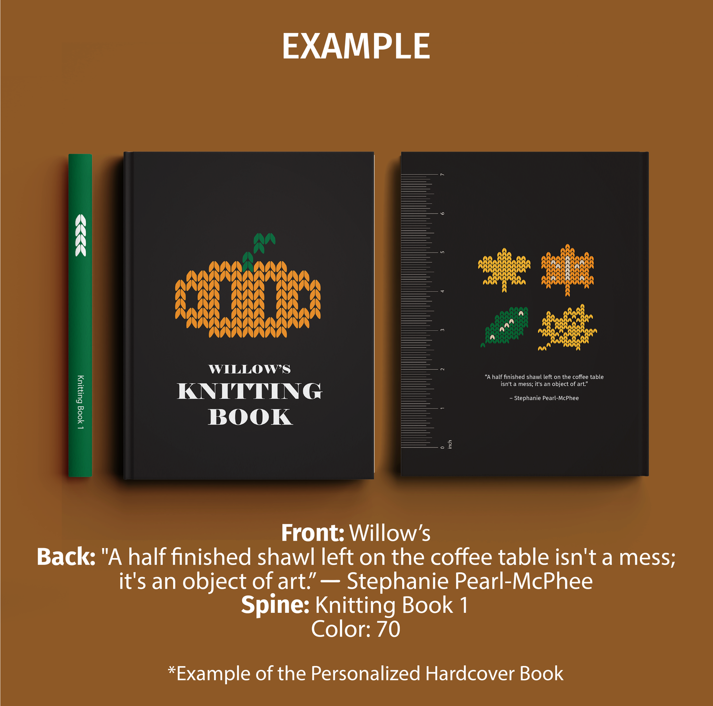 Personalized Knitting Book / Pumpkin / Autumn Vibes