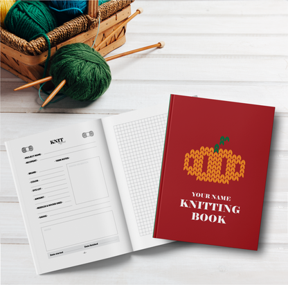 Personalized Knitting Book / Pumpkin / Autumn Vibes